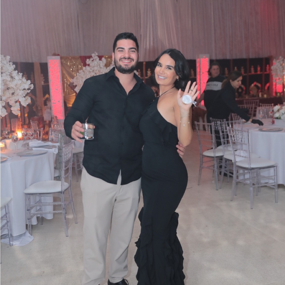 Elegant Black Ruffled Gown